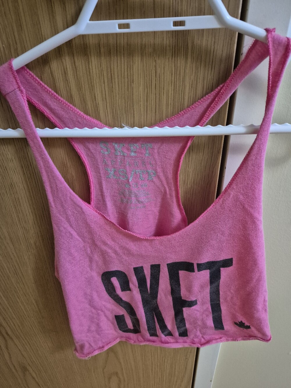 SKFT Pink Cropped Tank Top